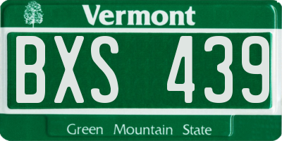VT license plate BXS439