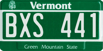 VT license plate BXS441