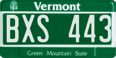 VT license plate BXS443