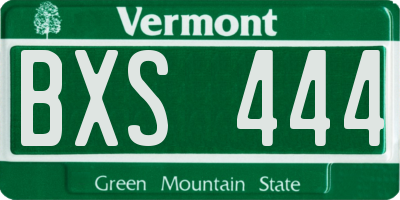 VT license plate BXS444