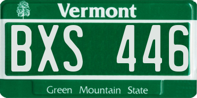 VT license plate BXS446