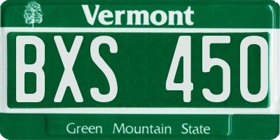 VT license plate BXS450