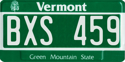 VT license plate BXS459