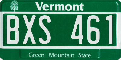 VT license plate BXS461