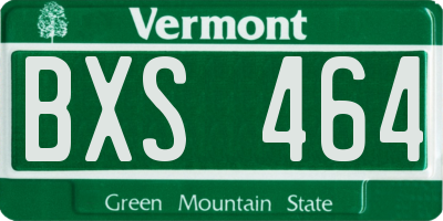 VT license plate BXS464