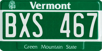 VT license plate BXS467