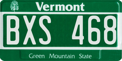 VT license plate BXS468