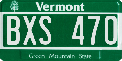 VT license plate BXS470