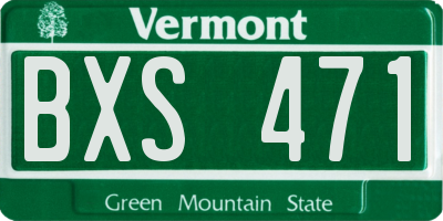 VT license plate BXS471
