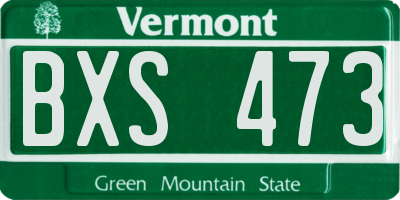 VT license plate BXS473