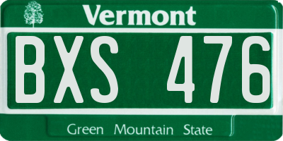 VT license plate BXS476