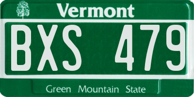 VT license plate BXS479