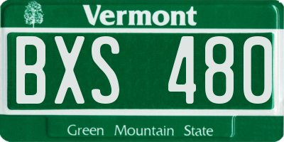 VT license plate BXS480