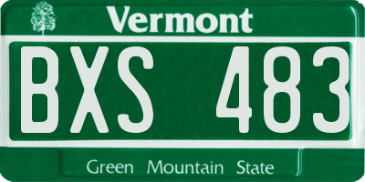 VT license plate BXS483