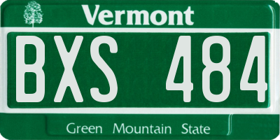 VT license plate BXS484
