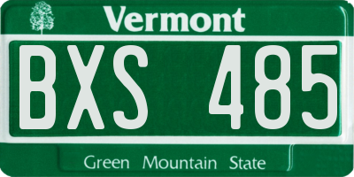 VT license plate BXS485