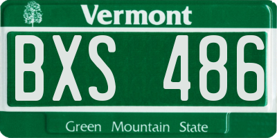 VT license plate BXS486