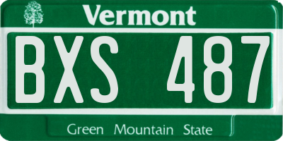 VT license plate BXS487