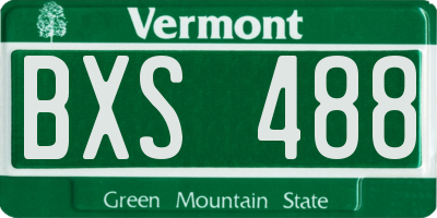 VT license plate BXS488