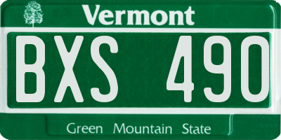 VT license plate BXS490