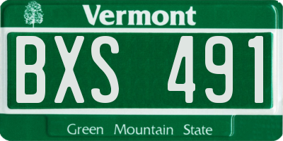 VT license plate BXS491
