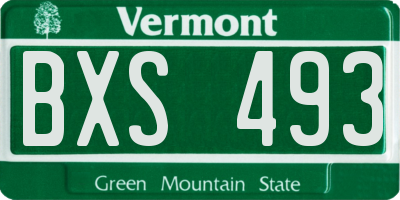 VT license plate BXS493