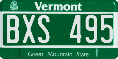 VT license plate BXS495