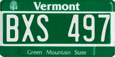 VT license plate BXS497