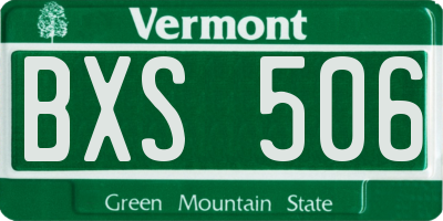 VT license plate BXS506