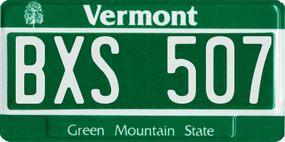 VT license plate BXS507