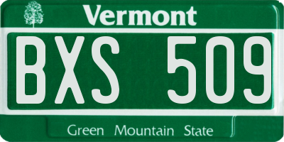VT license plate BXS509