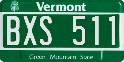 VT license plate BXS511
