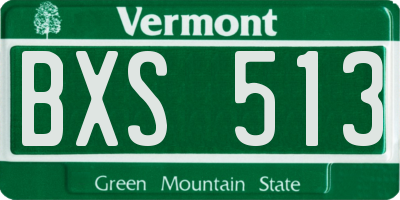 VT license plate BXS513