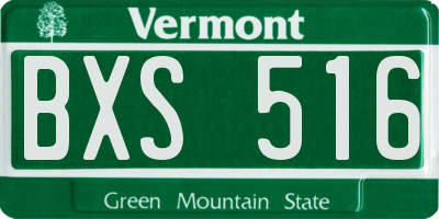 VT license plate BXS516