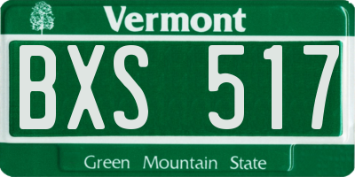 VT license plate BXS517