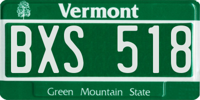 VT license plate BXS518