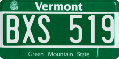VT license plate BXS519