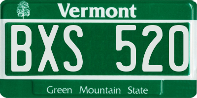 VT license plate BXS520