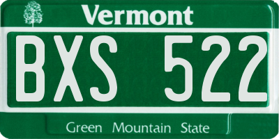 VT license plate BXS522