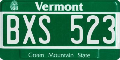 VT license plate BXS523