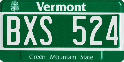 VT license plate BXS524