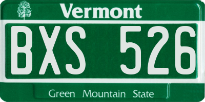 VT license plate BXS526