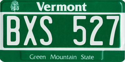 VT license plate BXS527