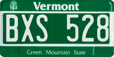 VT license plate BXS528