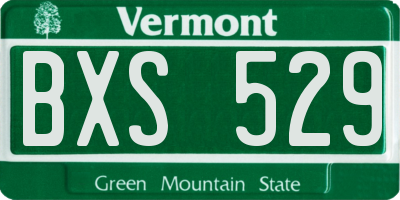 VT license plate BXS529