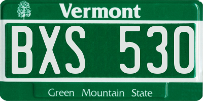 VT license plate BXS530