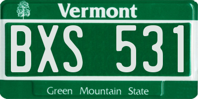 VT license plate BXS531
