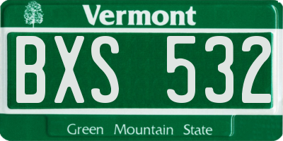 VT license plate BXS532