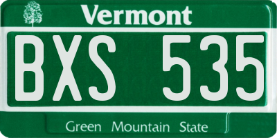 VT license plate BXS535