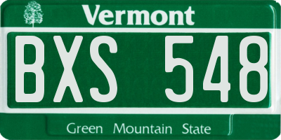 VT license plate BXS548